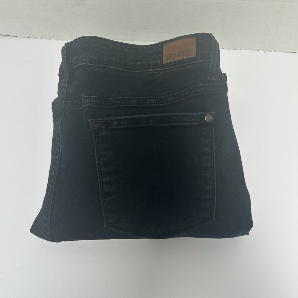Judy Blue Black Skinny Fit Jean Distressed Leopard Patch Size 15/32 Style #82168